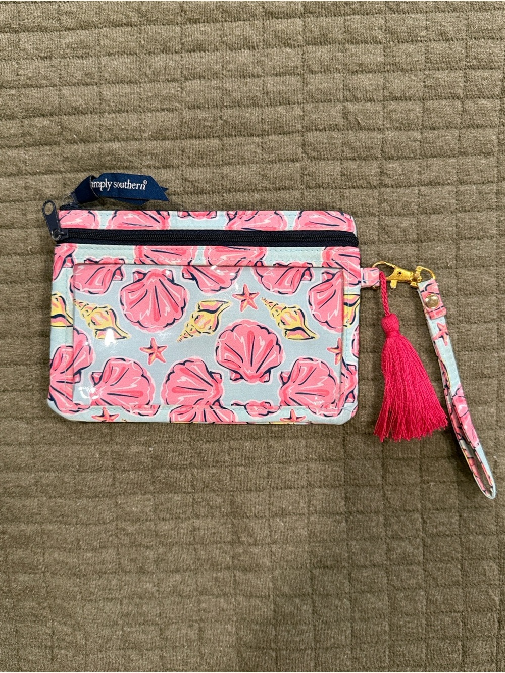 Simply Southern "Shelly" Phone Pink Seashell Wristlet Wallet